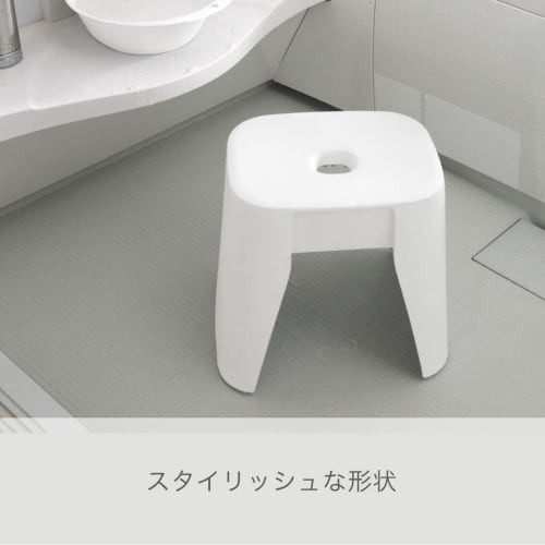 [.co.jp Exclusive] Shinki Gosei Tombo Bath Stool, 30-inch, White, Ag, Antibacterial, Hook, Easy-Drying, Bathtub, Floor or Countertop, 36cm Wide X 30cm