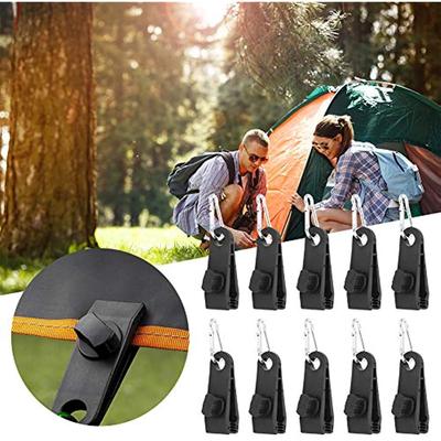 Tarp Clips, Tent Retaining Clips Heavy Duty Lock Grip Awning Clip Tent Lock Clips; for Camping Climbing Fishing