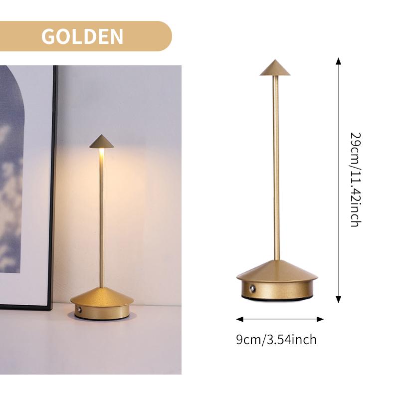 Table LED Lamp Rechargeable Touch Sensor Night Desk Lamp 3 Color Temperatures Stepless Dimming for Restaurant Hotel Bar Bedroom