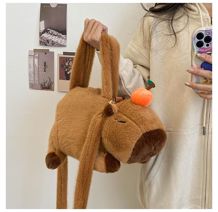 Adorable Capybara Plush Backpack & Shoulder Bag