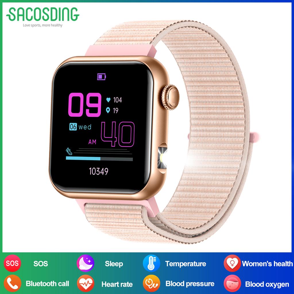 SACOSDING Bluetooth Call Smart Watch 1.72" HD Screen AI Voice Micro Gheck IP68 Waterproof BP Oxygen Heart Rate Smartwatch