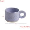 300ML Creative Ring Handle Ceramic Mug Milk Coffee Cup Office Home Drinkware Microwave Oven Couple Hand Grip Cups