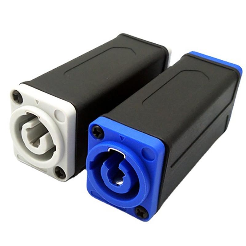 New 1Pc LED PowerCon AC Coupler Adapter Extender Connector Speakon Panel Mount Straight Adapter Blue White