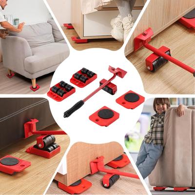 Furniture Lifting And Handling Tool Set, With Adjustable Height Lifting Tool Pole And 4 Wheels, Furniture Handling Cart, Furniture Lift, Mobile Slider