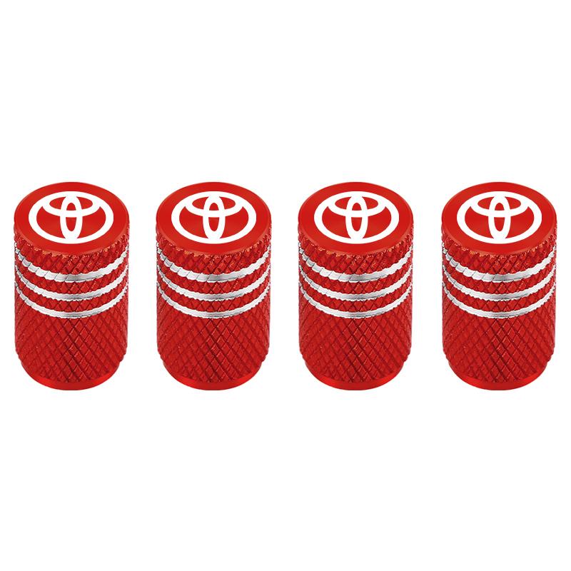 4Pcs Car Styling Metal Car Tire Valve Caps Tyre Dust Cap For Toyota Hilux Prius Auris Corolla Camry