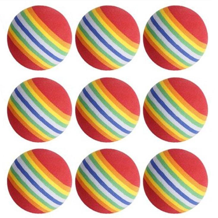Colorful 35MM EVA Rainbow Ball: Silent, Elastic Cat Toy for Self-Play