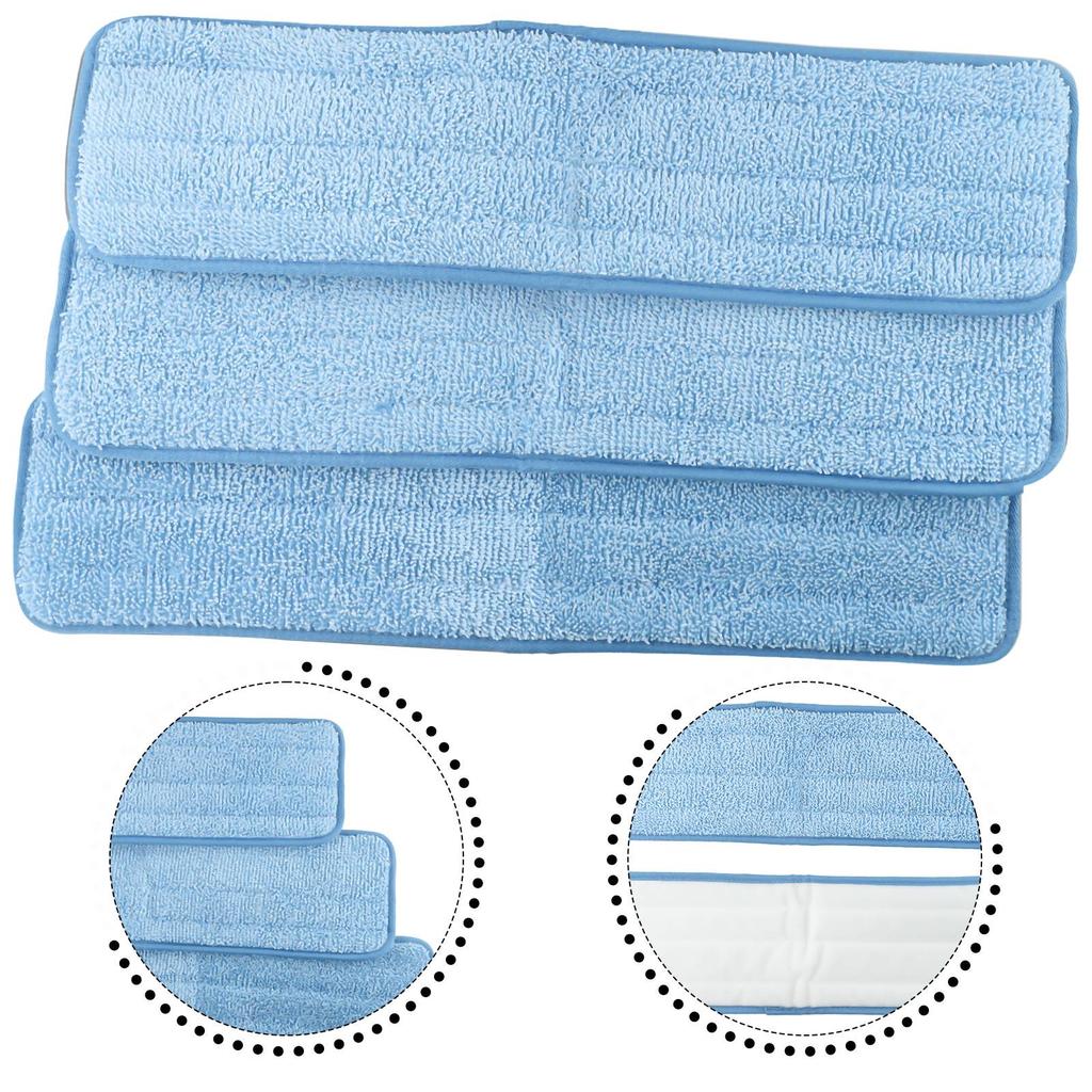 3pcs For Rubbermaid Commercial 18inch Wet Pad Q411 Microfiber Refill Mop Cloths Sweeping Parts Household Sweeper Cleaning Tool