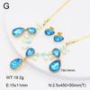 Stainless Steel Gold Flower Set Women 4pcs Necklace Earrings Bracelet Ring Cubic Zirconia Luxury Wedding Party Anniversary Gift