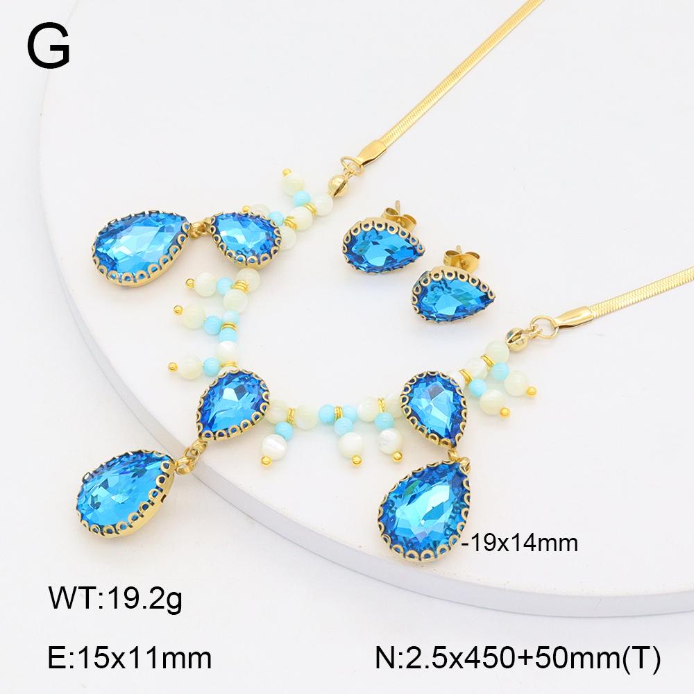 Stainless Steel Gold Flower Set Women 4pcs Necklace Earrings Bracelet Ring Cubic Zirconia Luxury Wedding Party Anniversary Gift
