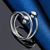 1 Piece of 925 Sterling Silver Exquisite Round Bead Ring with an Opening, Fashionable Women's Accessory Jewelry Gift