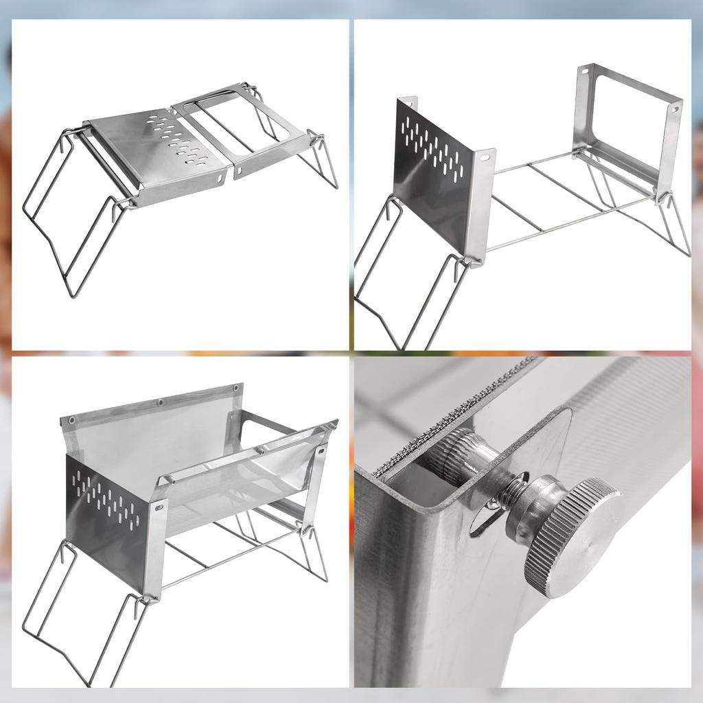 Sutekus Design-Registered Stainless Steel Fire Stove, Stable, 10kg+ Weight Capacity, Easy Firewood Storage, and Fire Disk (Basic) for Camping