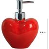 Bicuzat Red Heart Shaped Soap Dispenser with Plastic Pump, Refillable Lotion Soap Bottle, Lotion Bottle, Hand Soap Dispenser, Home Decoration