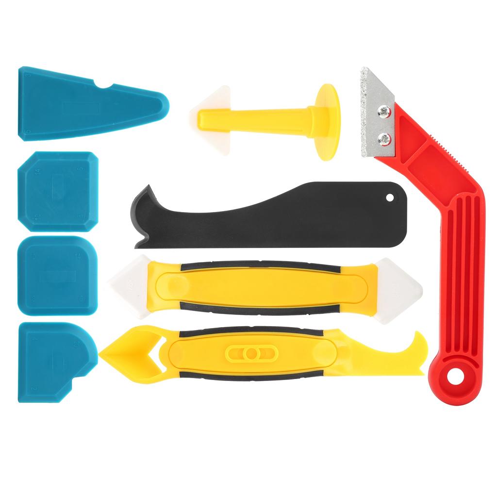 9pc Set Caulking Finisher Tool Multi Functional Silicone Sealant Spatula Scraper Filler Kit