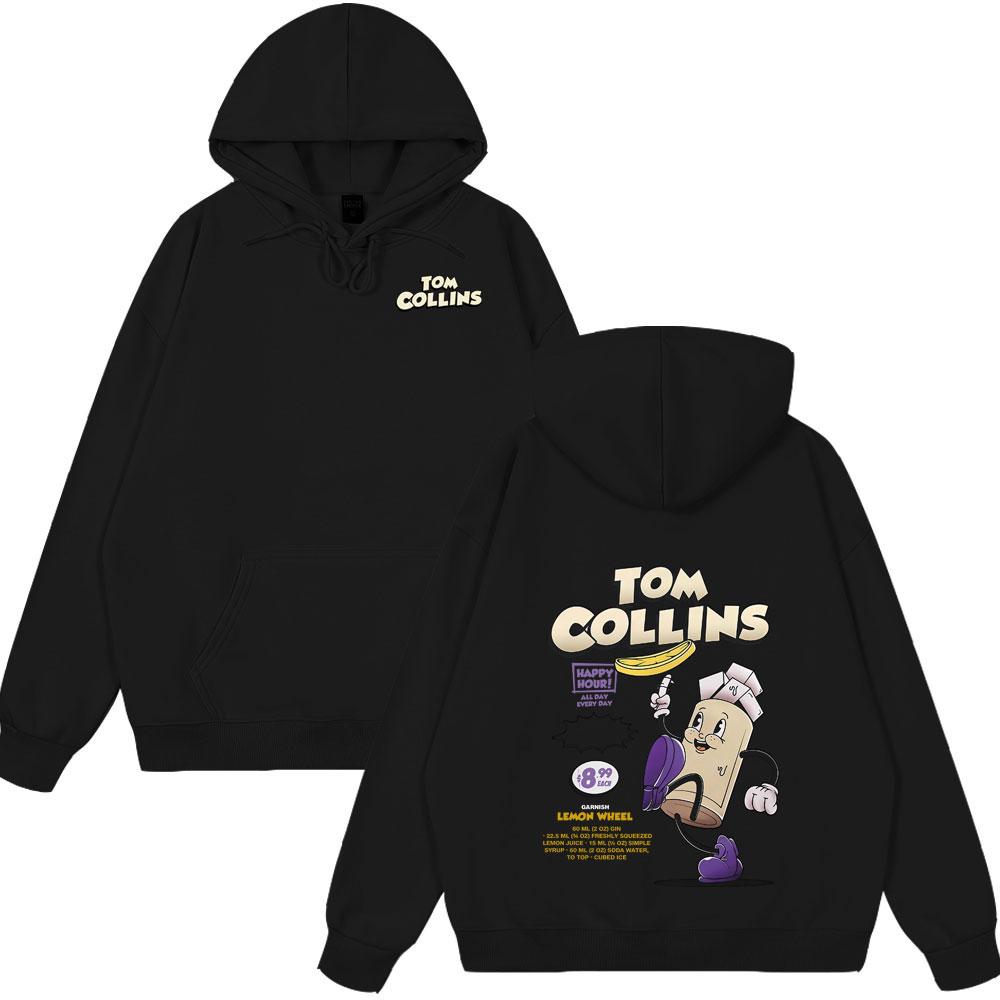 

2025 Tom Collins Cocktail Cartoon Funny Meme Hoodies Men Women Tops Casual Humor Oversized Clothes Fashion Hot Sale Streetwears 3XL