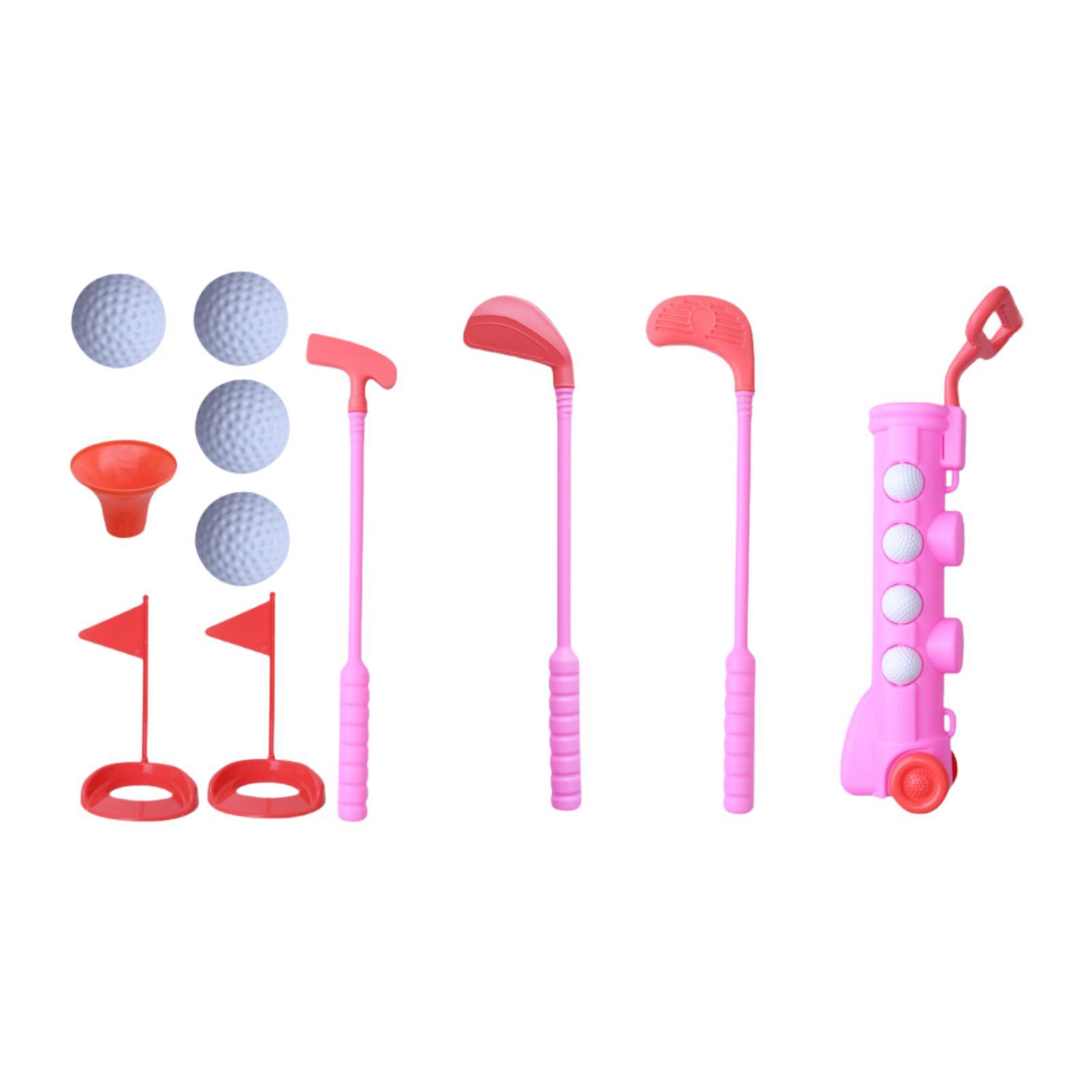 

Kids Golf Set Mini Golfs Play Set Sports Garden Game Gifts Portable Toy Sport Golf Club Balls Toys for Toddlers Children Kids розовый