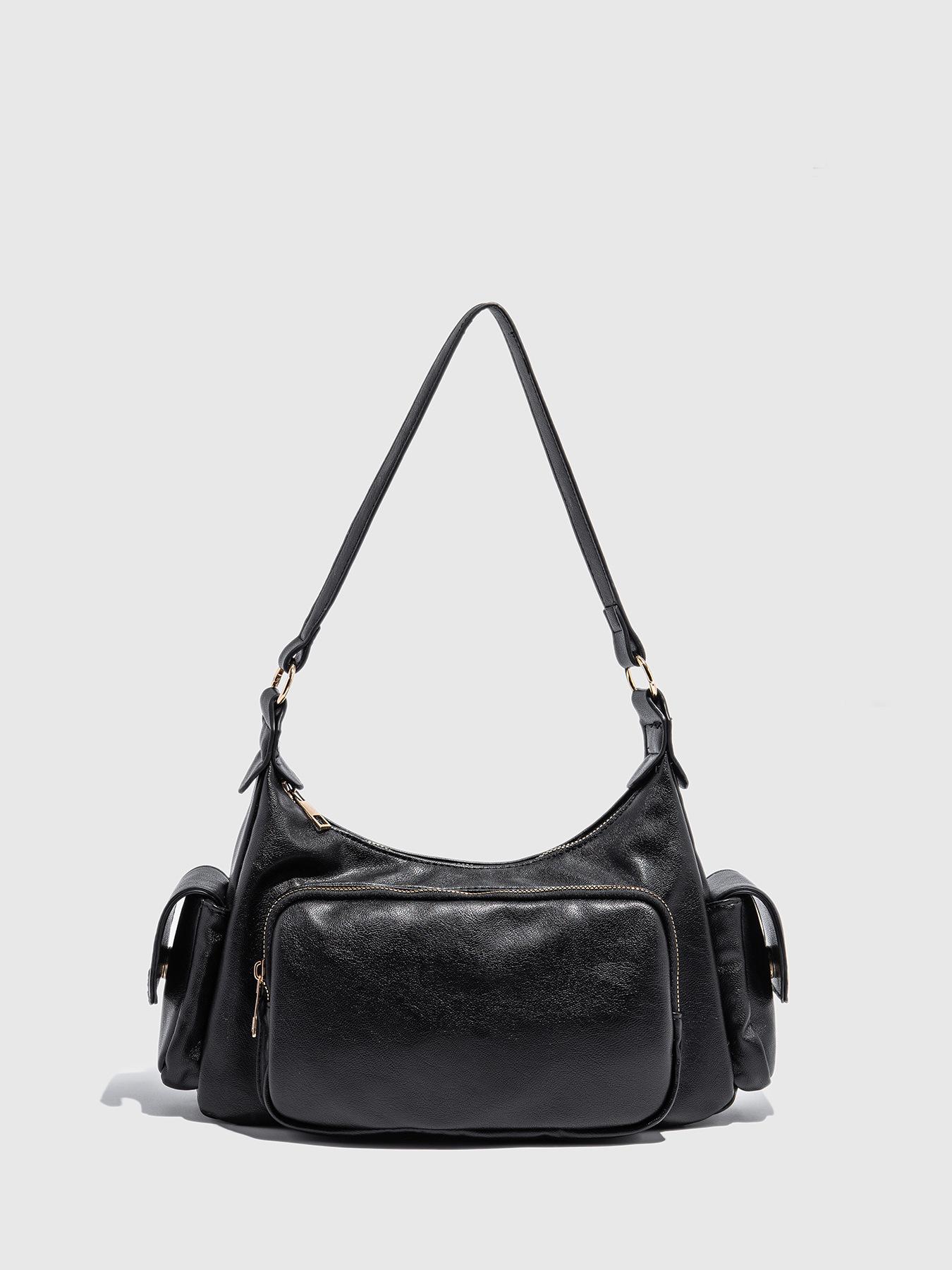 

2025 ретро американский стиль наплечная сумка многокарманная сумка-локомотив красивая на плечо через плечо подмышечная сумка чёрный