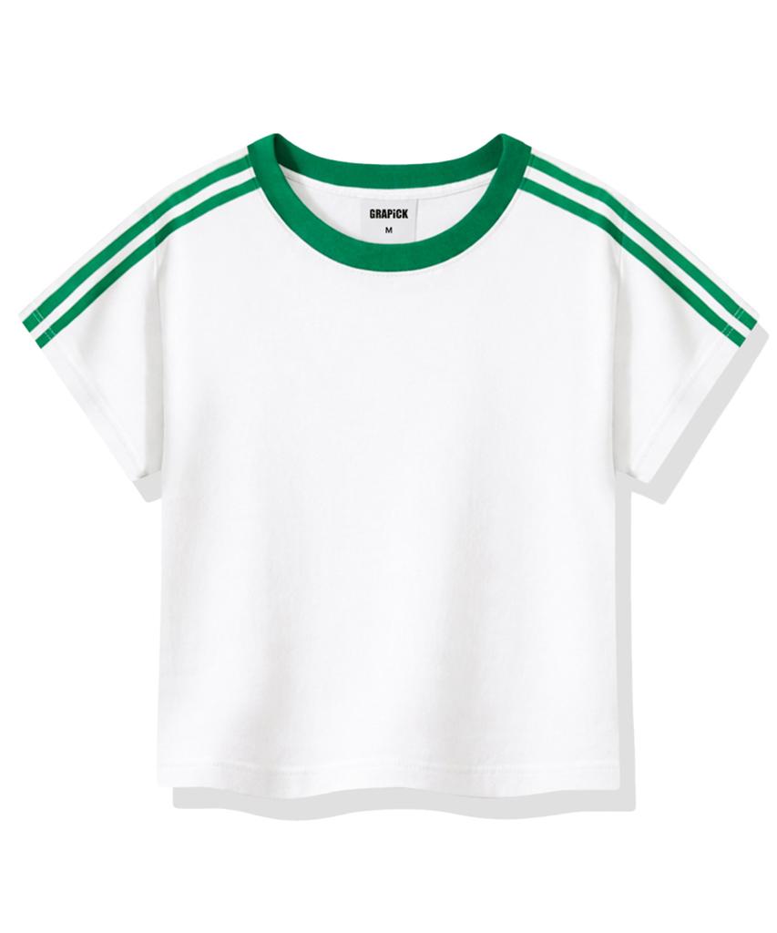 Geulapig Scent Semi-Crop Track Short Sleeve T-Shirt 6 Colors [Grse_6001]