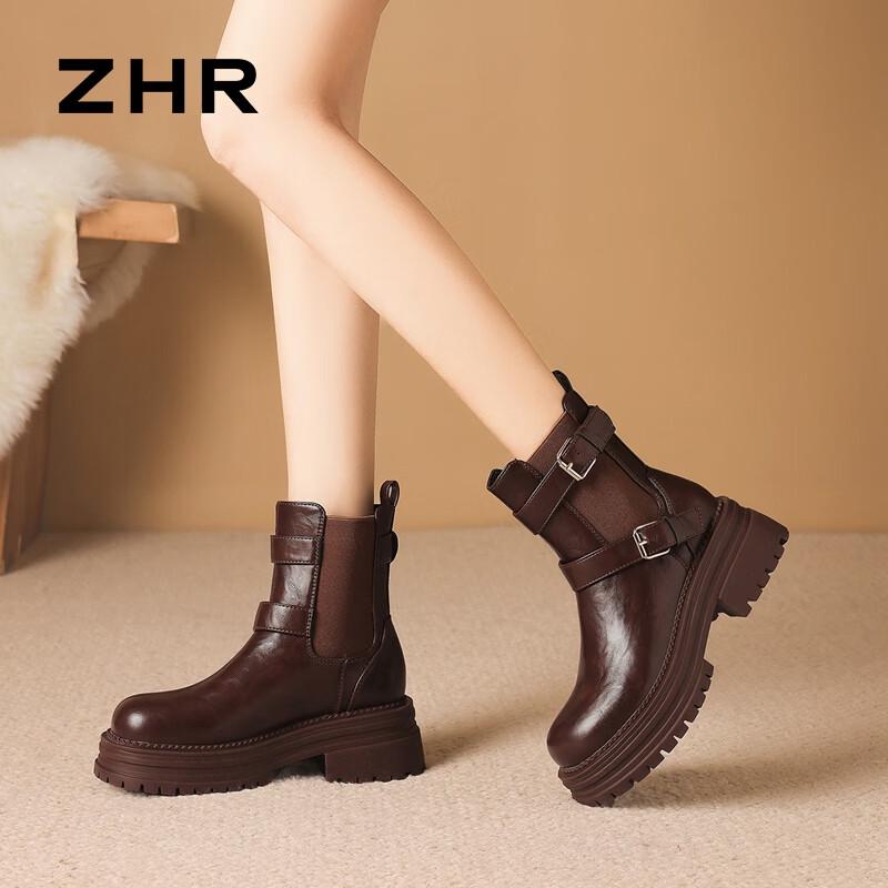 ZHR Women s Winter Waterproof Chelsea Ankle Boots 38