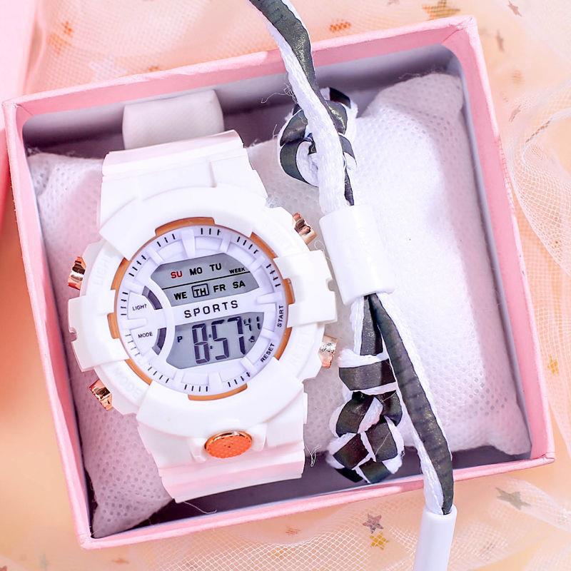 Electronic watch women's model, transparent smart sports multi-functional trend luminous watch for middle and high school students