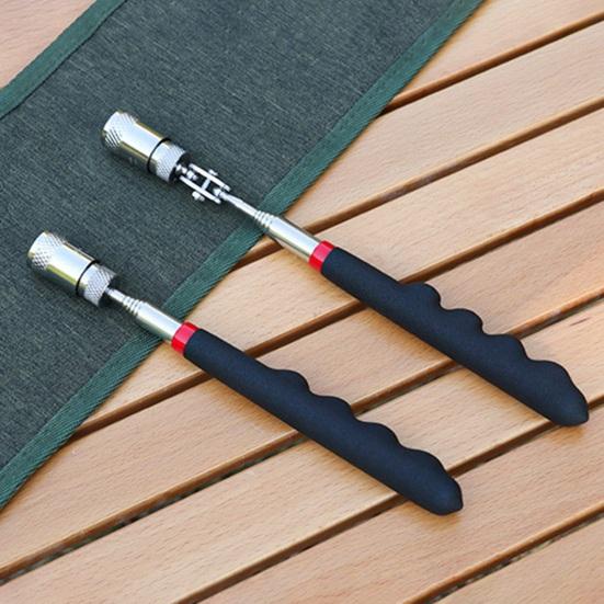 Telescoping Magnetic Pickup Tool with LED Light Non-Slip Stainless Steel Extendable Magnet Pickup with Plastic Handle for Bolts Metal