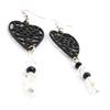 NOA [J4172] - Designer-Ohrringe 'Love' schwarz weiß