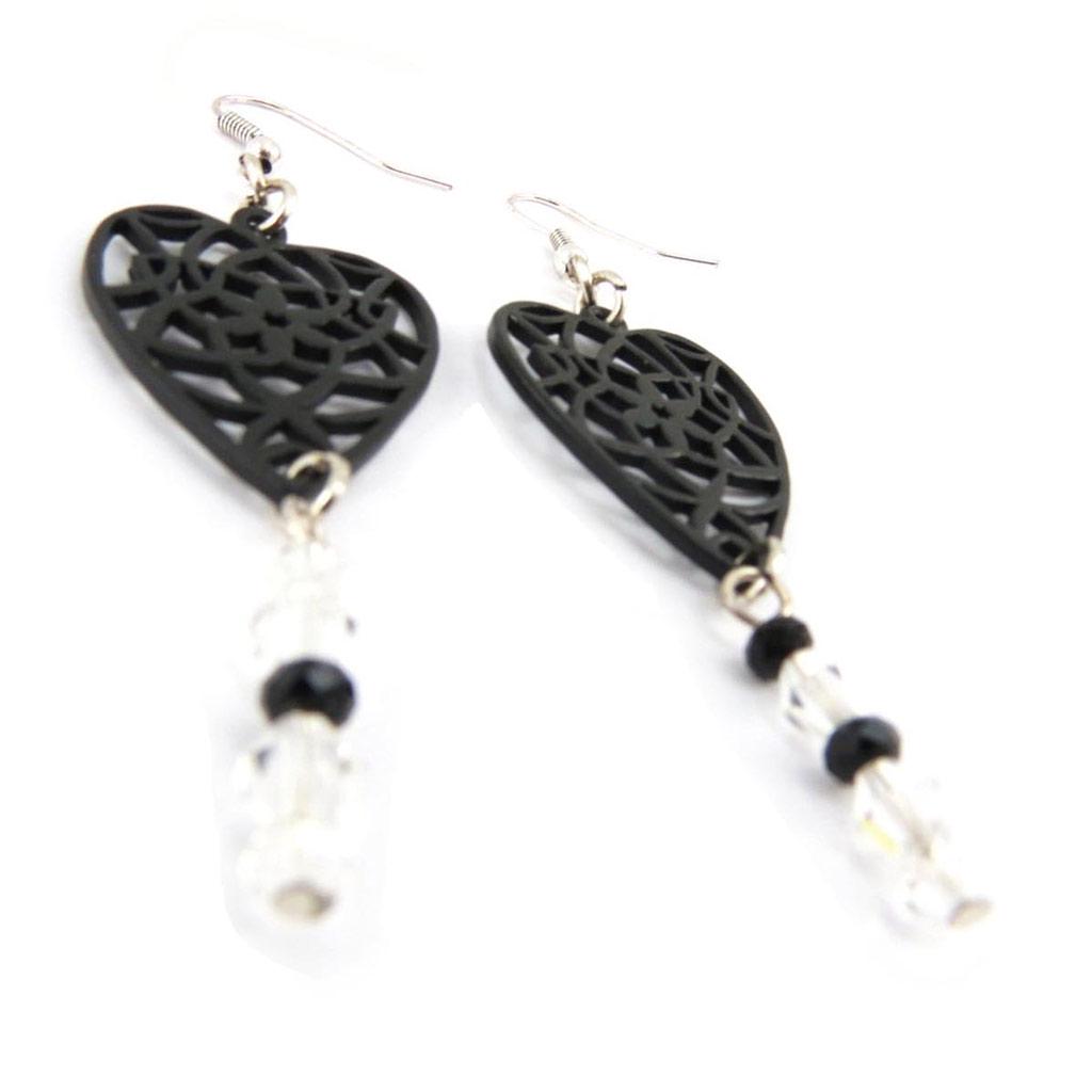 NOA [J4172] - Cercei Creator 'Love' negru alb