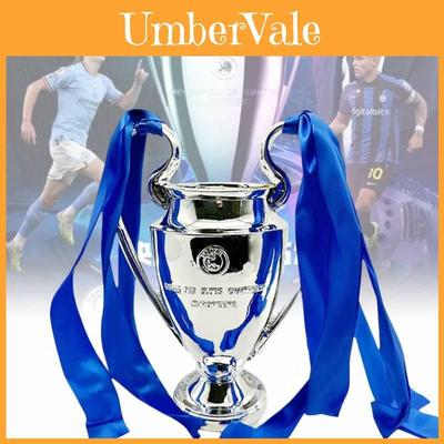 Elegant Resin Football Trophy Model European Style Soccer Award Silver Gift