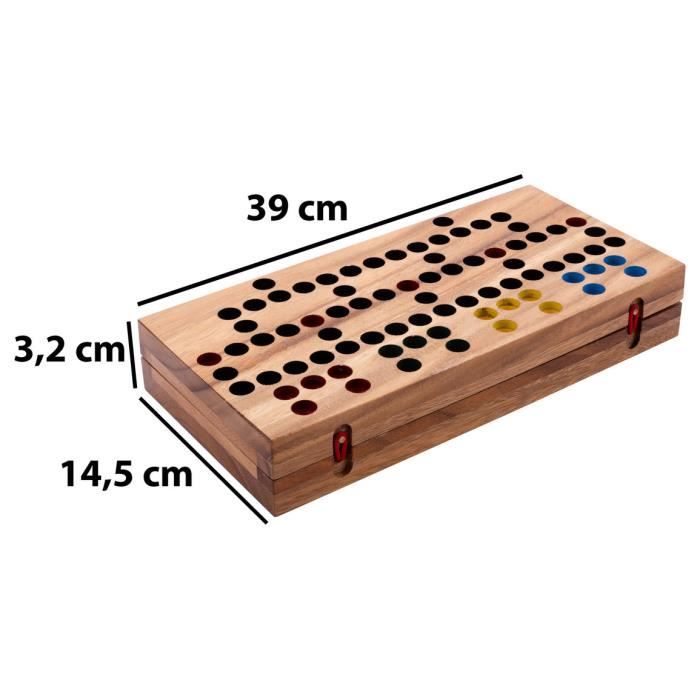 Jeu en bois La Barricade – jeu de stratégie facile – jeu en bois familial – 2 à 4 joueurs – à partir de 6 ans – 14,5 x 39 x 3.2 cm