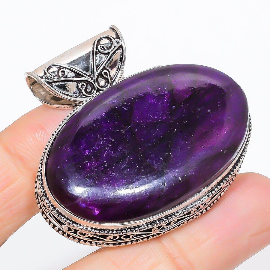 

Natural Purple Labradorite 925 Sterling Silver Jewelry Pendant 1.77 S7L79