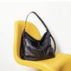 Korean Tote Bag Women's Large-capacity First-layer Cowhide Lazy Wind Shoulder Messenger Bag Casual Versatile Commuter Pleated Bag