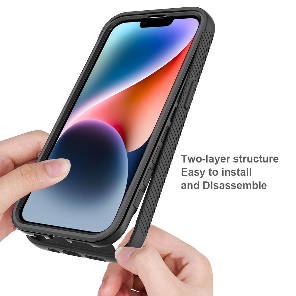

For iPhone 16e Case Anti Drop 2 in 1 PC+TPU Phone Cover Black