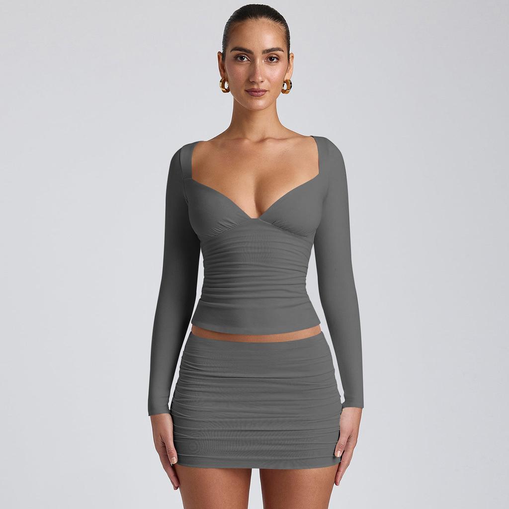 JPNTKY Women's Fashion Casual Autumn Winter Solid Color Print Short Sleeve V-Neck Blouses & Shirts