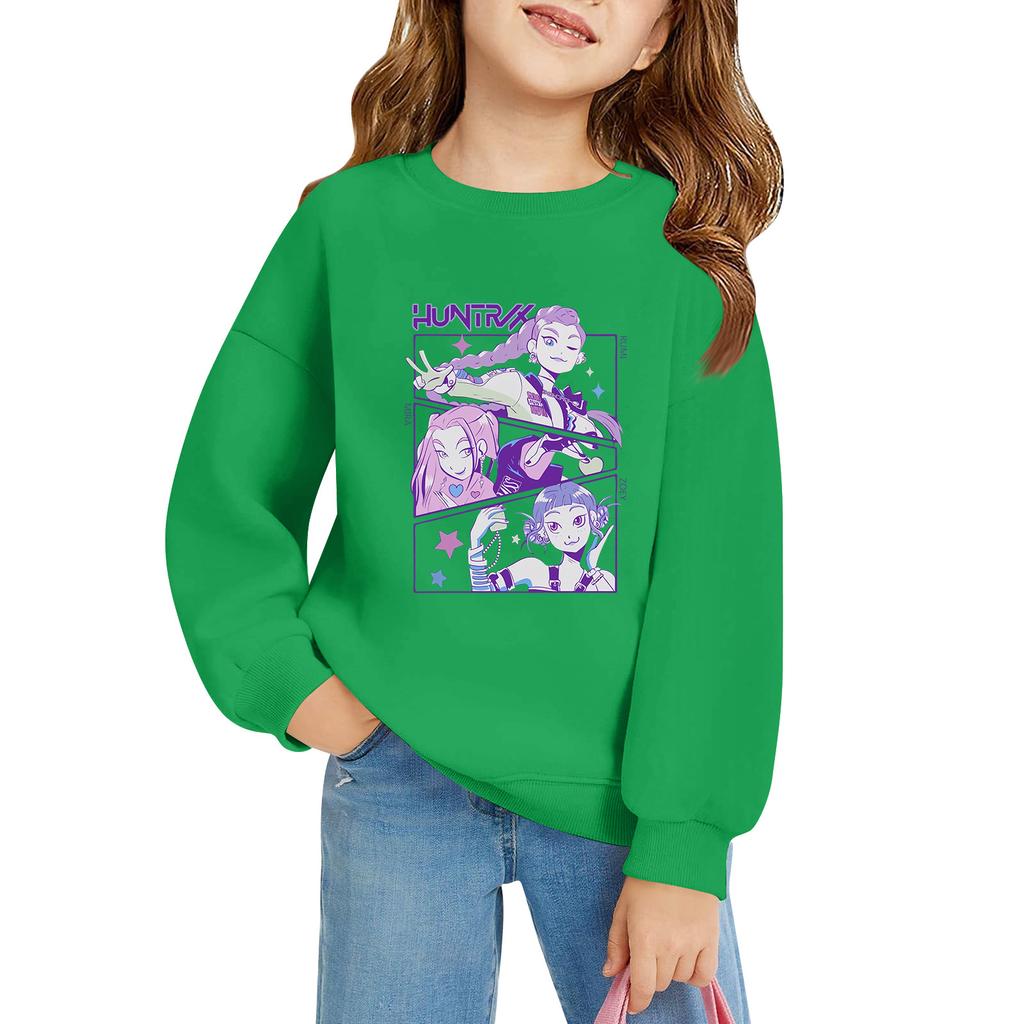 Kids' Long Sleeve Loose Pullover Letter Printed Round Neck Sweatshirt