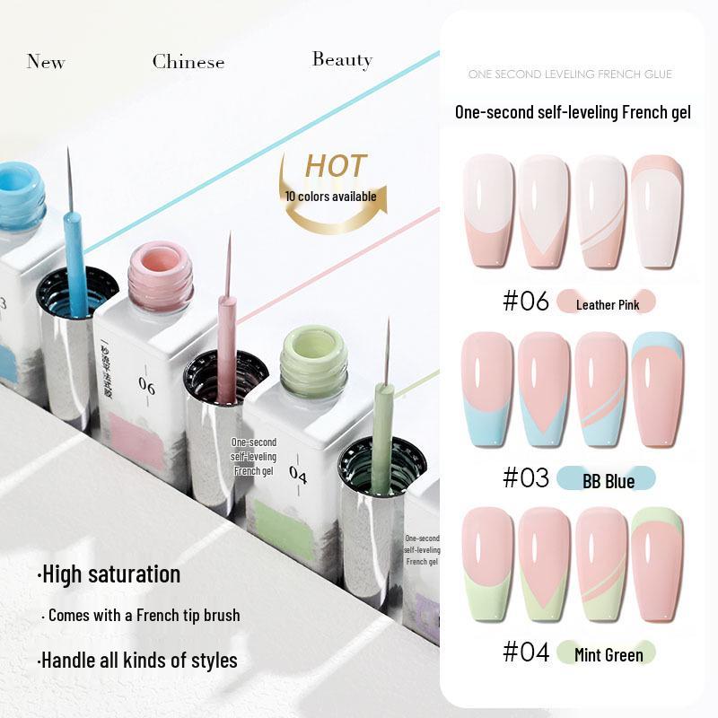 

2025 French Leveling Gel Polish: Black, White, Skin, Pink Lines for Nail Art