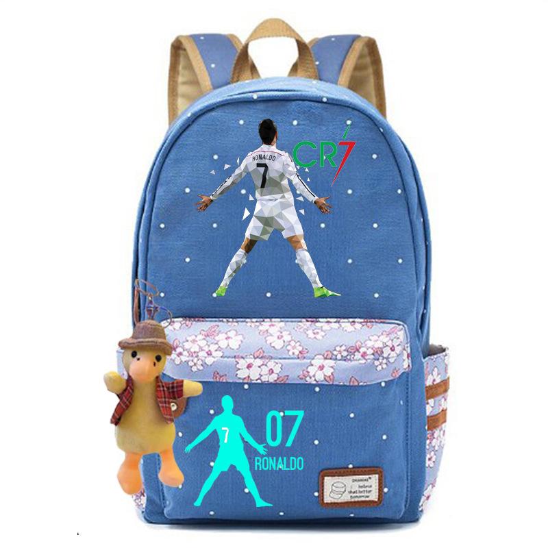 Youth football star Ronaldo primary and secondary school student schoolbag female casual backpack