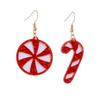 New Christmas Mirror Star Christmas Hat Candy Stick Acrylic European and American Earrings