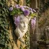 Harz Portrait Relief Skulptur Feen Gesichtsform Wandpflanzer, Mädchen Blumentopf, Wandmontierte Pflanzgefäß Vase für Innen Außen, Kaktus, Kräuter, Luft