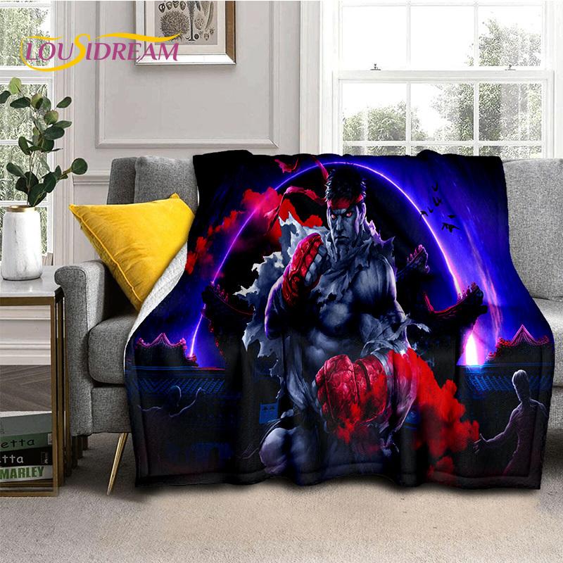 Lastest Retro Game Street Fighter SF Soft Blankets,Keep Warm Throw Blanket Comfortable Blanket for Picnic Beds Sofa Home Bedroom