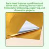 5.9x5.9 Inch Gold Embossed Paper 20Pcs  Embossing foil sheets Premium Metallic Foil Sheets For DIY Art And Decor Crafts
