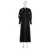 European Priest Cosplay Robe with Waistcoat, Gold Print Religious Church Stage Costume