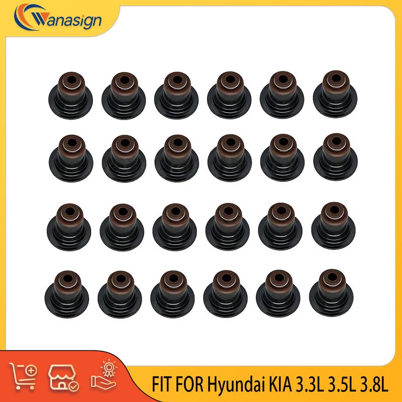 Engine Valve Stem Oil Seal Sets Fits For GENESIS HYUNDAI KIA 3.3L 3.5L 3.8L V6 24V GAS DOHC 3.3 3.5 3.8 L T 2006-2020