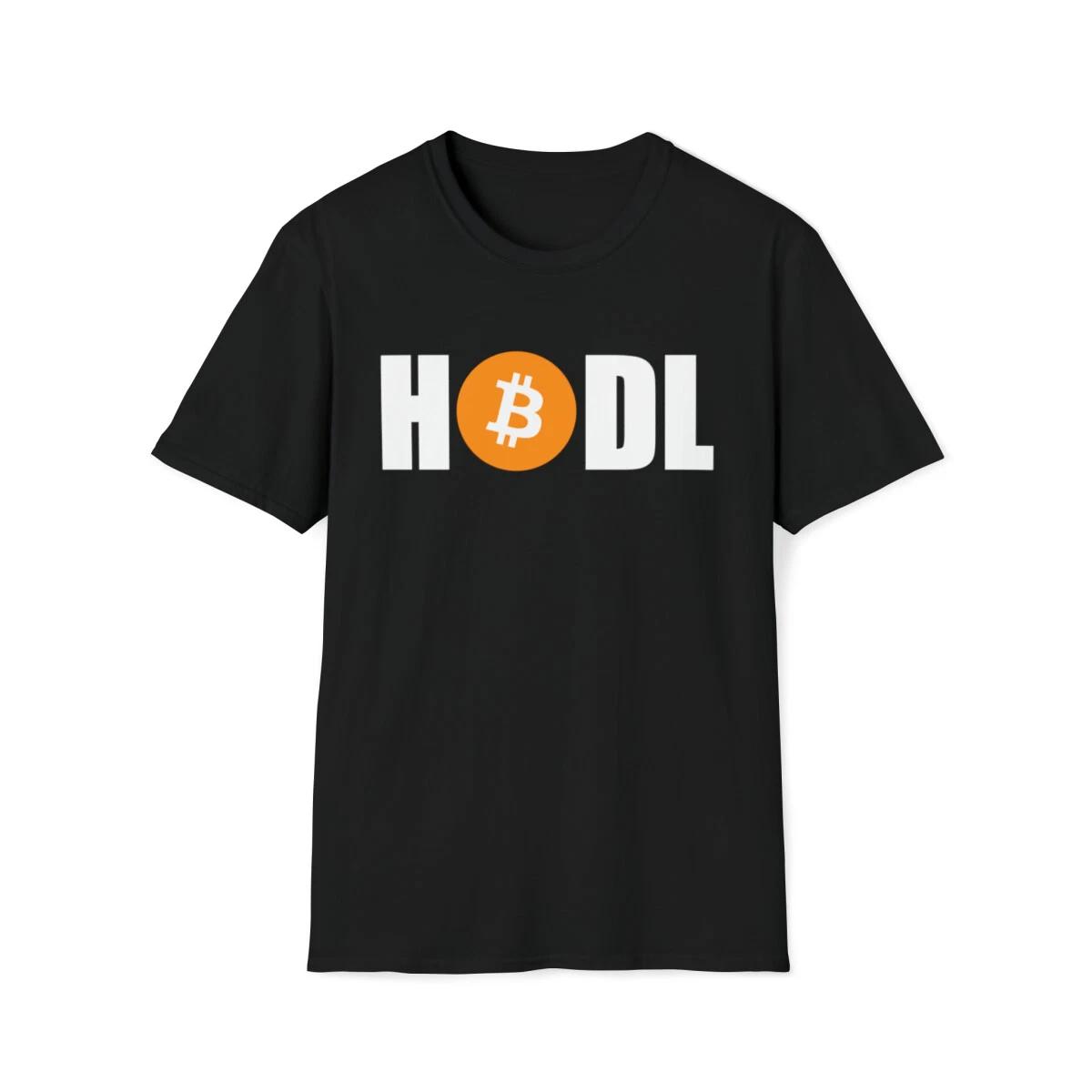 Bitcoin BTC HODL Crewneck Cotton T-Shirt, Bitcoin Cryptocurrency Shirt XL