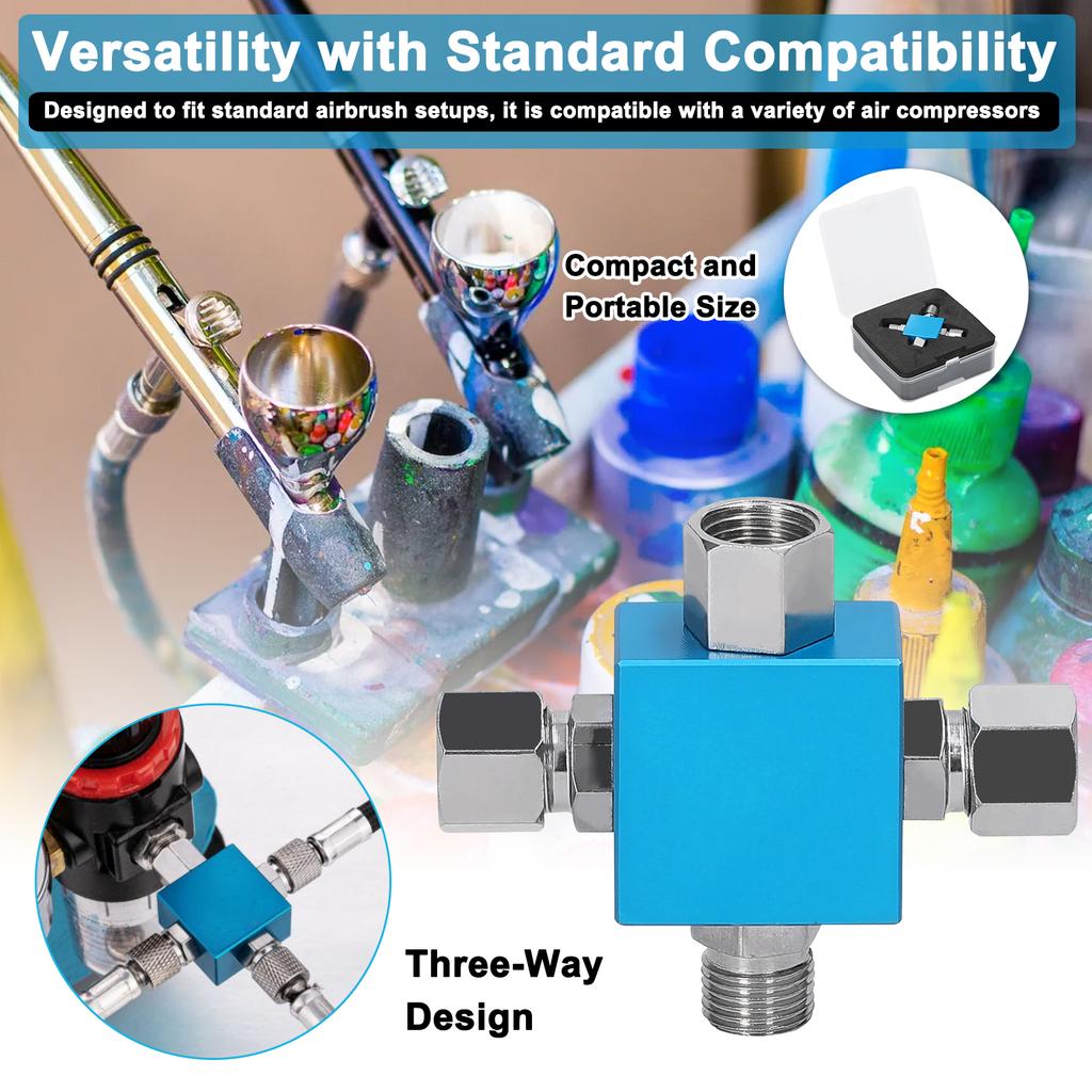 Kompakter Dreiwege-Verbinder Vielseitiger Airbrush-Kompressor-Verteiler für Verbessertes Multiwerkzeug