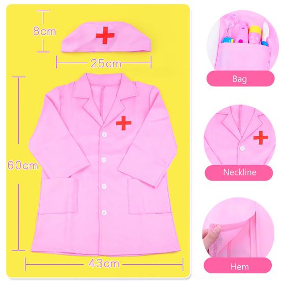 1 Set Isolation Gown Durable Hospital Coat Easy-cleaning Kids Kids Cosplay for Interactive Game