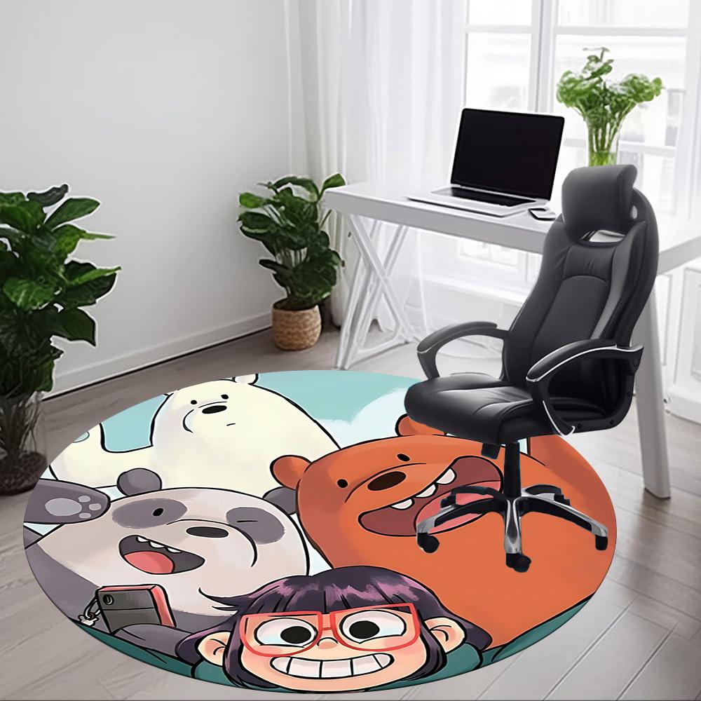 We Bare Bears Friends Office Round Area Rug, Under Office Chairs Bedroom Living Room Home Decor a1022119