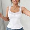 Women'S Lace Camisole Tops Sleeveless, Elegant Solid Color, No Padding, Suitable for All Seasons