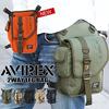 AVIREX 2-Way Leg Bag, Black (10), Dimensions: 22cm X 16cm X 6cm, Shoulder Strap (Longest Length) 127cm