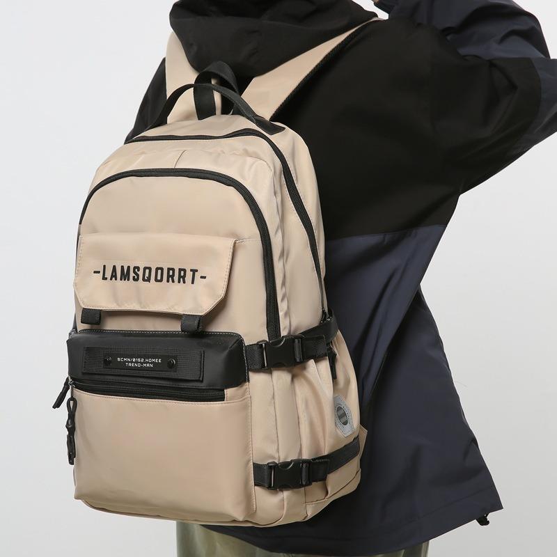 Boys Backpack Student Junior High School Backpack Large Capacity Backpack Daily Matching Travel Simple Leisure Backpack