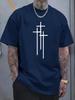 Letter Pattern Print Mens Casual Round Neck Tshirt 100 Cotton Short Sleeves for Spring and Summer Fashionable and Casua