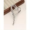 1pc Hollow Out Heart Shaped Metal Shaped Elegant Hair Claw For Thick Hair, Gold Head Piece Valentine's Day